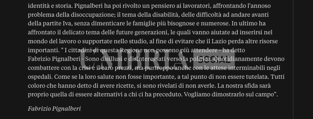 Regionali 2024 in Umbria, spunta un altro candidato: è "l'antisistema" Fabrizio Pignalberi (Quinto Polo) 4 Regionali 2024 in Umbria, spunta un altro candidato: è "l'antisistema" Fabrizio Pignalberi (Quinto Polo) 3