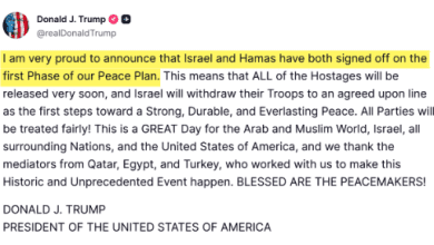 Israele e Hamas raggiungono un primo accordo di pace: l'annuncio di Trump sul piano Usa 2 Israele e Hamas raggiungono un primo accordo di pace: l'annuncio di Trump sul piano Usa 1