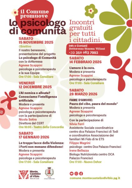 Monte Castello di Vibio, ultimo incontro su disturbi alimentari con “Fame d’Amore” 4 Monte Castello di Vibio, ultimo incontro su disturbi alimentari con “Fame d’Amore” 3