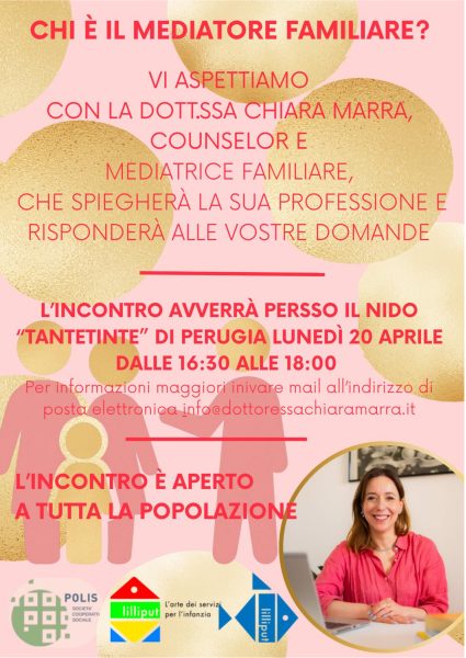 Perugia, al nido “Tantetinte” attivo uno sportello gratuito di mediazione familiare 4 Perugia, al nido “Tantetinte” attivo uno sportello gratuito di mediazione familiare 3