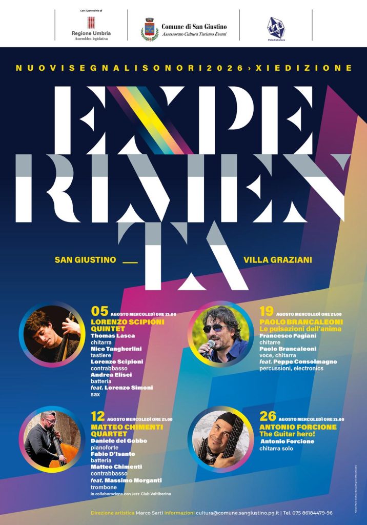 Experimenta 2026, a San Giustino torna il jazz d'autore con quattro concerti ad agosto 4 Experimenta 2026, a San Giustino torna il jazz d'autore con quattro concerti ad agosto 3