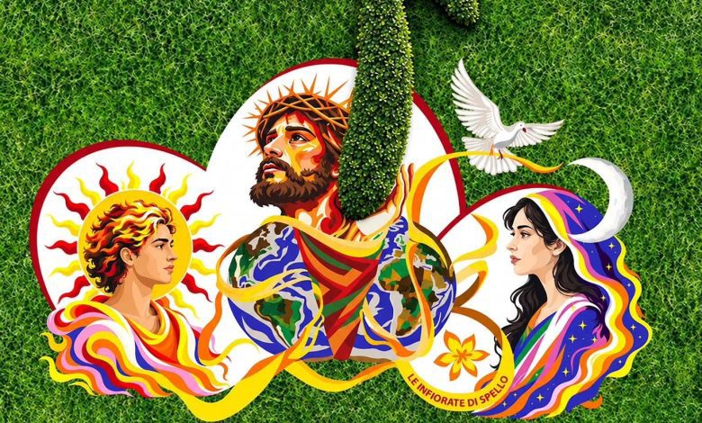 Da Spello ad Assisi, un’infiorata in onore di San Francesco nel giorno dell’Ottocentenario della morte del Patrono d’Italia 2 Da Spello ad Assisi, un’infiorata in onore di San Francesco nel giorno dell’Ottocentenario della morte del Patrono d’Italia 1