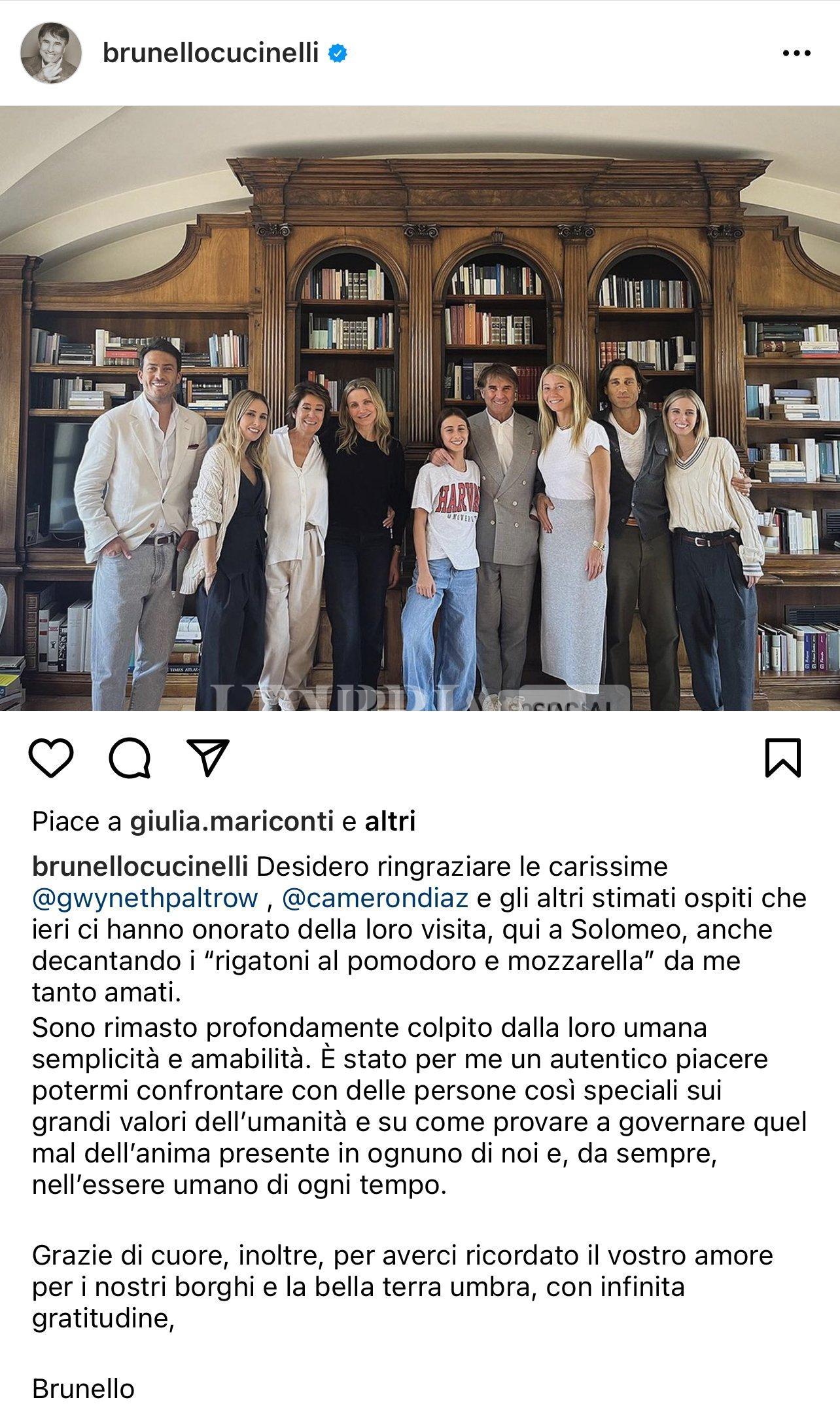 Gwyneth Paltrow e Cameron Diaz a Solomeo da Brunello Cucinelli 2