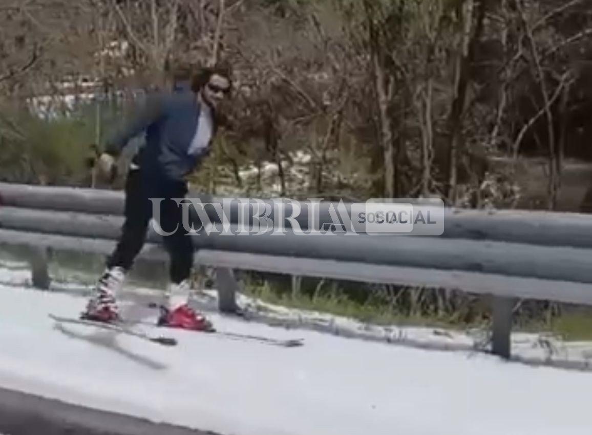 Grandine e freddo, sulla Flaminia traffico in tilt e nel pomeriggio… c’è pure chi ha sciato (foto+video) 2
