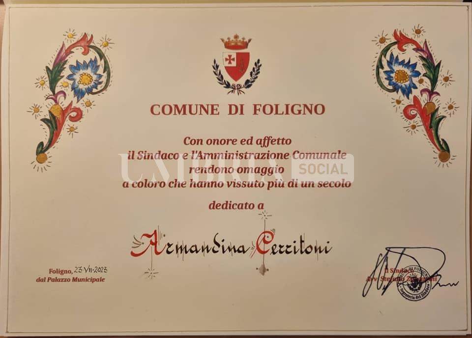 La donna più longeva dell'Umbria è di Foligno, Armanda compie 109 anni 3 La donna più longeva dell'Umbria è di Foligno, Armanda compie 109 anni 2