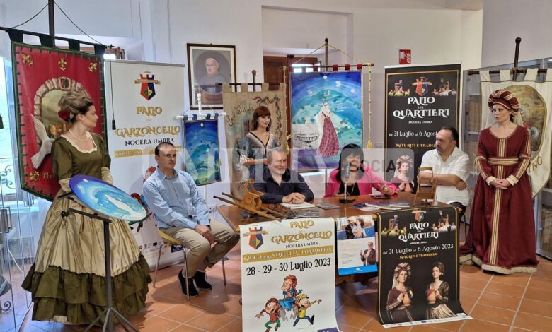 Nocera Umbra si prepara al Palio dei Quartieri 2023, svelato il drappo 1 IMG 20230722 WA0004