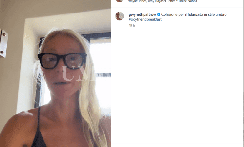 Gwyneth Paltrow di nuovo in Umbria: "Colazione tipica con la torta al testo" 1