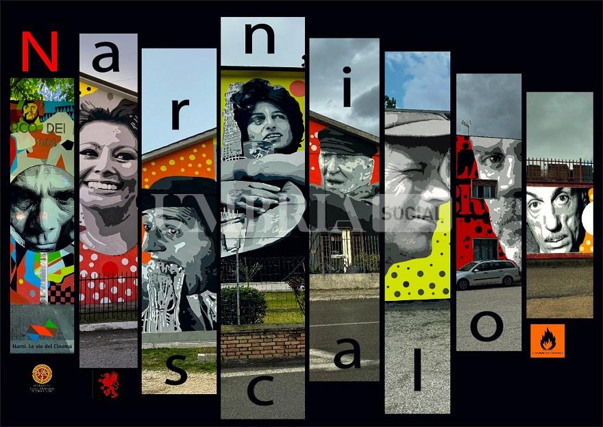 Narni Scalo diventa un museo a cielo aperto con i murales del grande cinema (foto) 4 Narni Scalo diventa un museo a cielo aperto con i murales del grande cinema (foto) 3