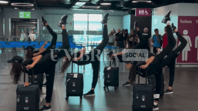 Olimpiadi, le Farfalle della ginnastica ritmica a Parigi: show in aeroporto con il trolley 12 Olimpiadi, le Farfalle della ginnastica ritmica a Parigi: show in aeroporto con il trolley 11