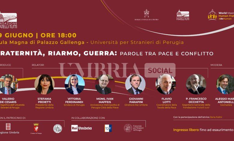 Fraternità, riarmo, guerra: parole tra pace e conflitto a Perugia 1