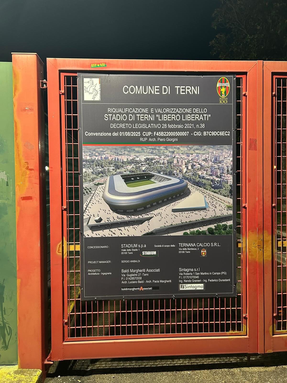 Terni, Bandecchi: “Via ai lavori per stadio e clinica”. Affissi i cartelli davanti al Liberati (foto) 9