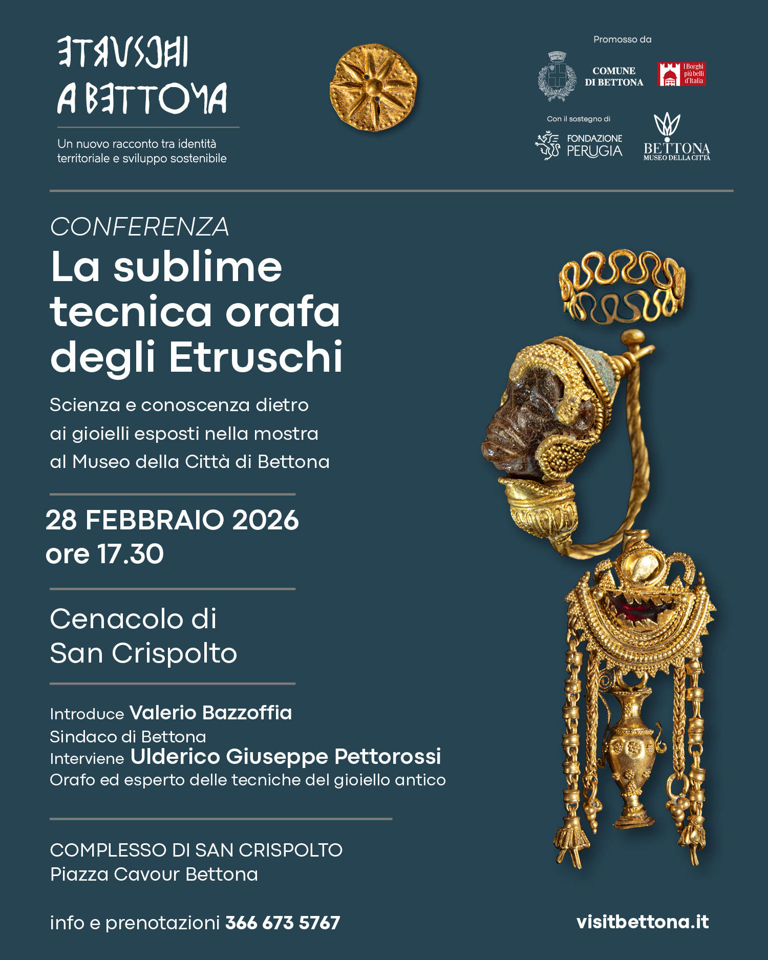 “Etruschi a Bettona”: il fascino dell’antica civiltà tra gioielli e sapori 4 “Etruschi a Bettona”: il fascino dell’antica civiltà tra gioielli e sapori 3