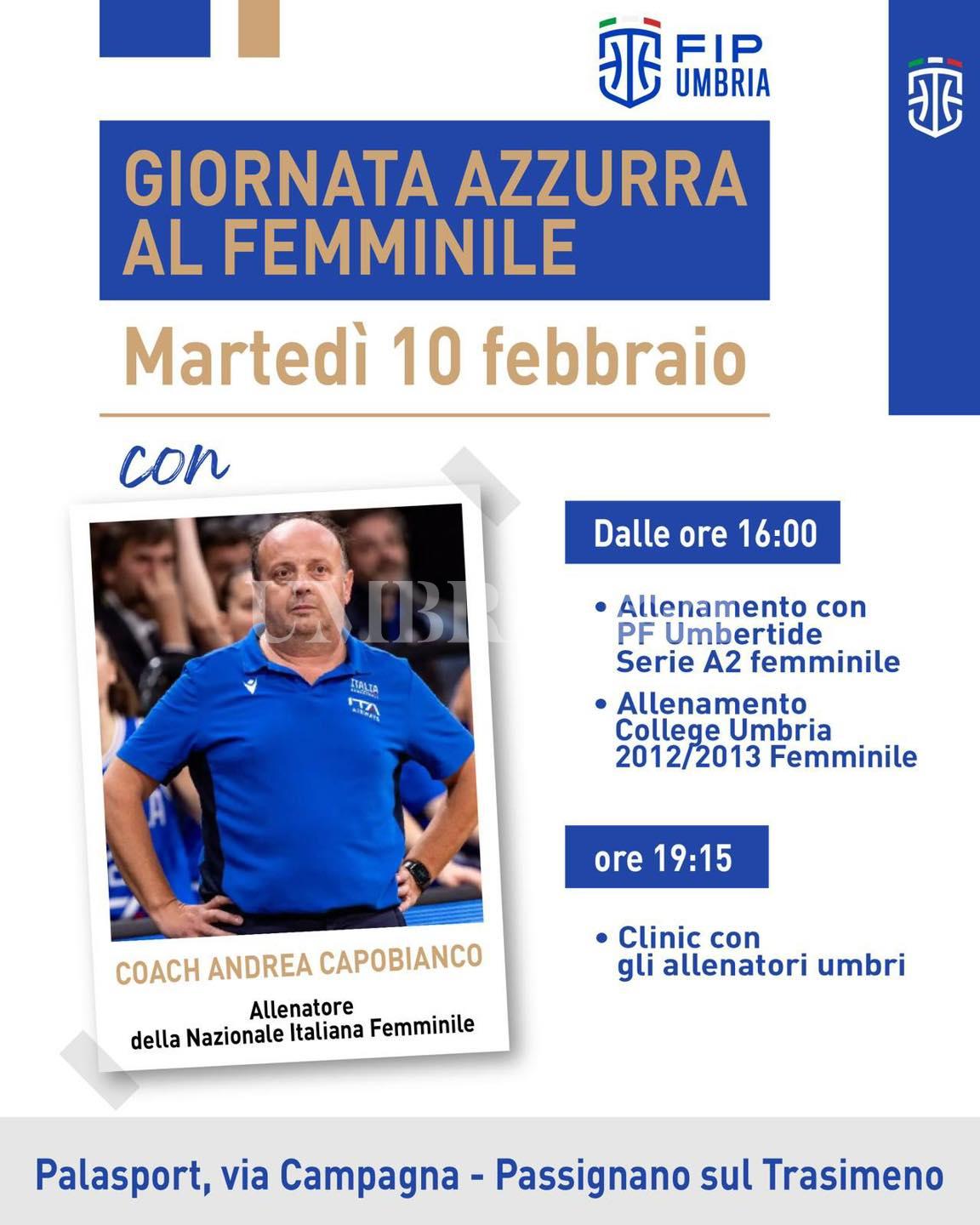Giornata azzurra al femminile, il CT dell'Italbasket Andrea Capobianco arriva in Umbria 3