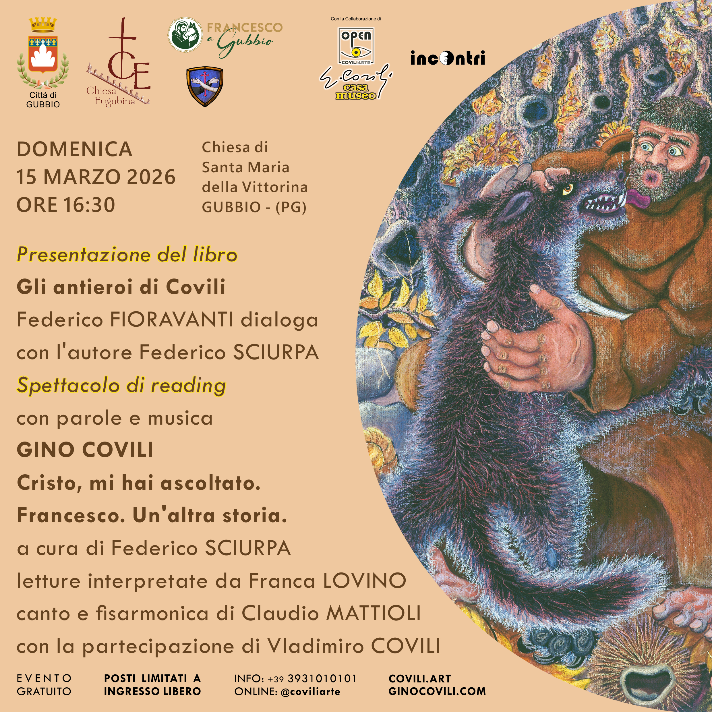 Gubbio, Santa Maria della Vittorina celebra Gino Covili tra arte e San Francesco 34 Gubbio, Santa Maria della Vittorina celebra Gino Covili tra arte e San Francesco 33
