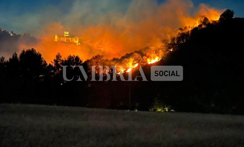 Maxi incendio ad Assisi, a fuoco l'area vicina al Bosco di San Francesco (foto e video) 2 Maxi incendio ad Assisi, a fuoco l'area vicina al Bosco di San Francesco (foto e video) 1