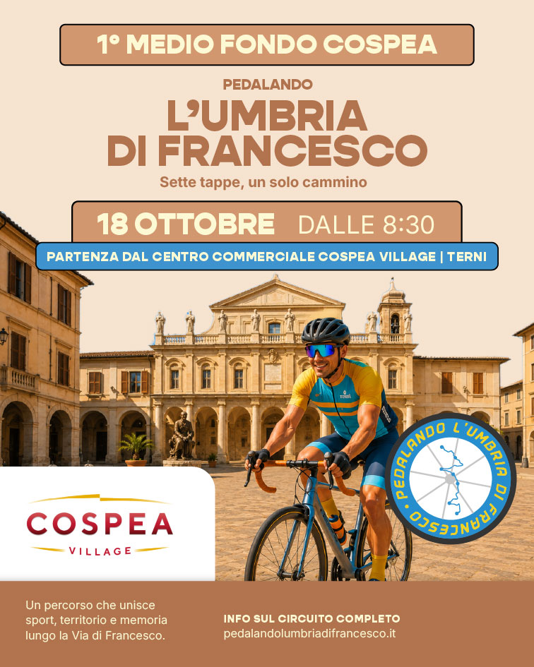 Terni in bici con la prima Mediofondo Cospea: due percorsi tra paesaggi e salite 4 Terni in bici con la prima Mediofondo Cospea: due percorsi tra paesaggi e salite 3